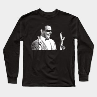 Pee wee herman Style 90S  Peace White Long Sleeve T-Shirt